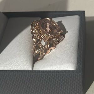 5 carat morganite rose gold ring